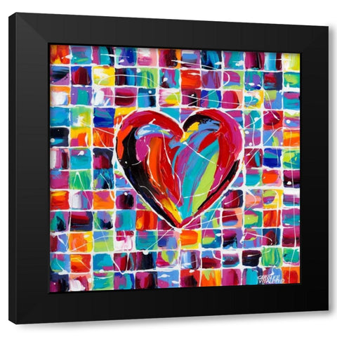 Hearts of a Different Color II Black Modern Wood Framed Art Print by Vitaletti, Carolee