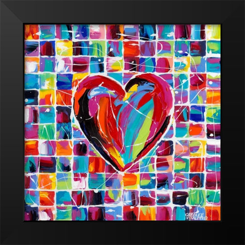 Hearts of a Different Color II Black Modern Wood Framed Art Print by Vitaletti, Carolee