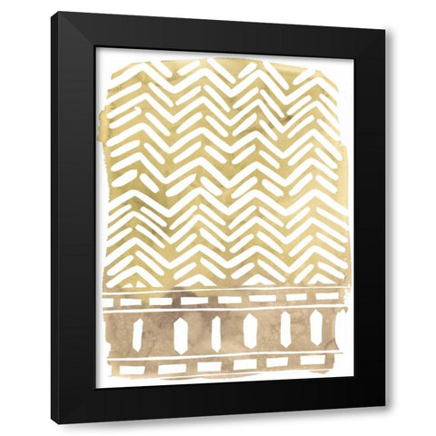 Mud Cloth Motif I Black Modern Wood Framed Art Print with Double Matting by Vess, June Erica