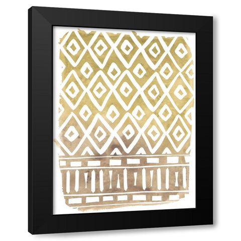 Mud Cloth Motif II Black Modern Wood Framed Art Print with Double Matting by Vess, June Erica
