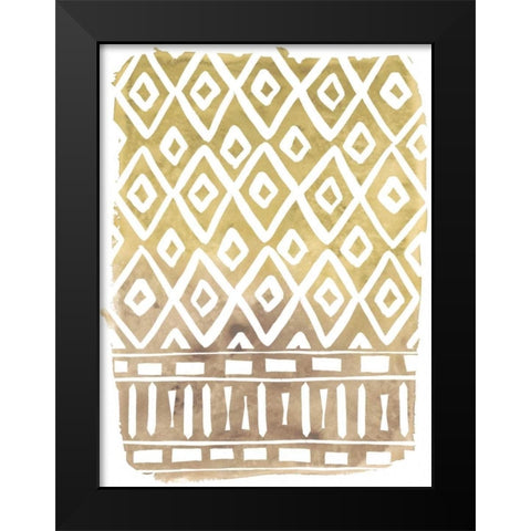 Mud Cloth Motif II Black Modern Wood Framed Art Print by Vess, June Erica