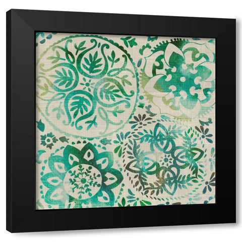 Moss Medallions I Black Modern Wood Framed Art Print with Double Matting by Zarris, Chariklia