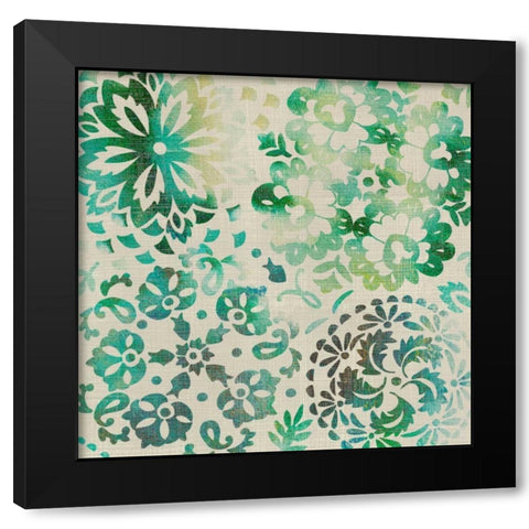 Moss Medallions II Black Modern Wood Framed Art Print with Double Matting by Zarris, Chariklia