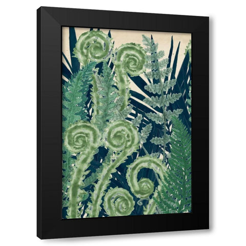 Fiddlehead Waltz I Black Modern Wood Framed Art Print with Double Matting by McCavitt, Naomi