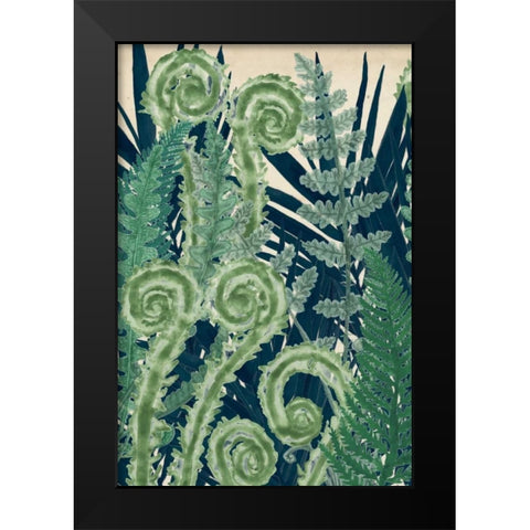 Fiddlehead Waltz I Black Modern Wood Framed Art Print by McCavitt, Naomi