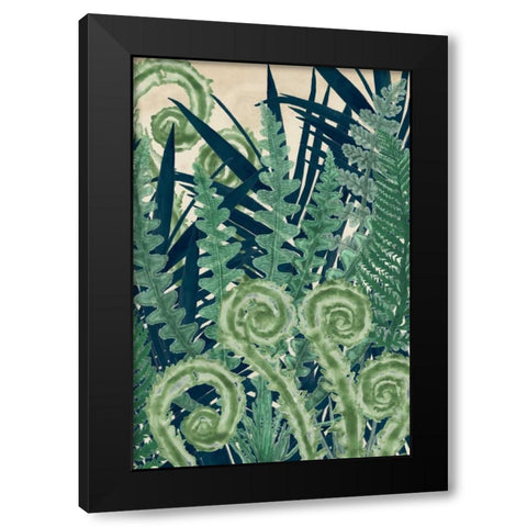 Fiddlehead Waltz II Black Modern Wood Framed Art Print with Double Matting by McCavitt, Naomi