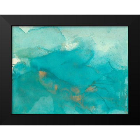 Turquoise Moment II Black Modern Wood Framed Art Print by Combs, Joyce