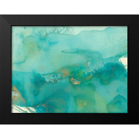 Turquoise Moment III Black Modern Wood Framed Art Print by Combs, Joyce