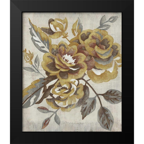 Honeyed Blooms I Black Modern Wood Framed Art Print by Zarris, Chariklia