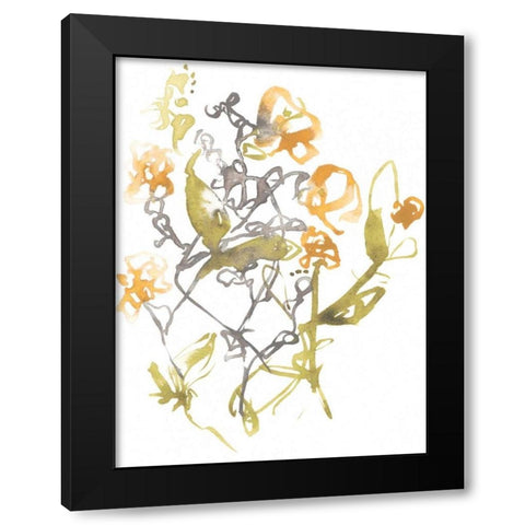 Yellow and Grey Array I Black Modern Wood Framed Art Print with Double Matting by Goldberger, Jennifer