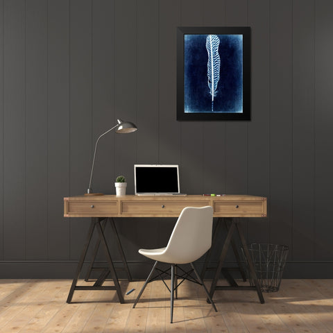 Inverted Feather V Black Modern Wood Framed Art Print by Malek, Honey
