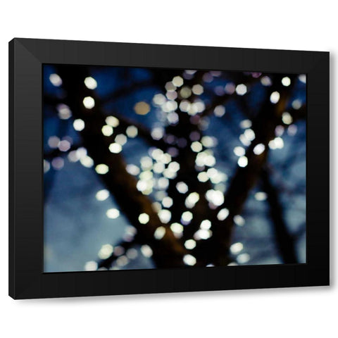 Bokeh Blue I Black Modern Wood Framed Art Print with Double Matting by Quintero, Sonja