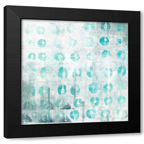 Blue Static I Black Modern Wood Framed Art Print with Double Matting by Vess, June Erica