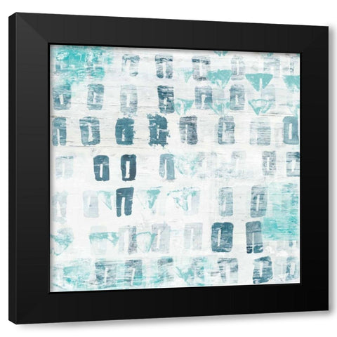 Blue Static III Black Modern Wood Framed Art Print by Vess, June Erica