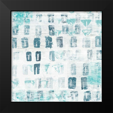 Blue Static III Black Modern Wood Framed Art Print by Vess, June Erica