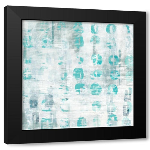 Blue Static IV Black Modern Wood Framed Art Print by Vess, June Erica