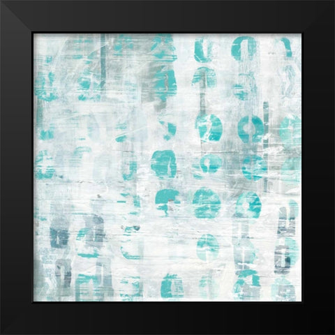 Blue Static IV Black Modern Wood Framed Art Print by Vess, June Erica