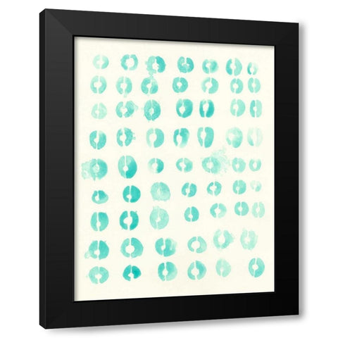Blue Batik Motif I Black Modern Wood Framed Art Print with Double Matting by Vess, June Erica