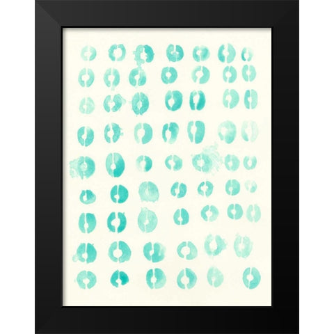 Blue Batik Motif I Black Modern Wood Framed Art Print by Vess, June Erica