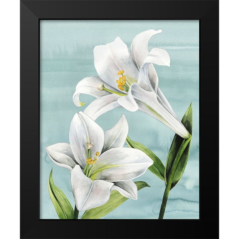 Peaceful Lilies I Black Modern Wood Framed Art Print by Popp, Grace