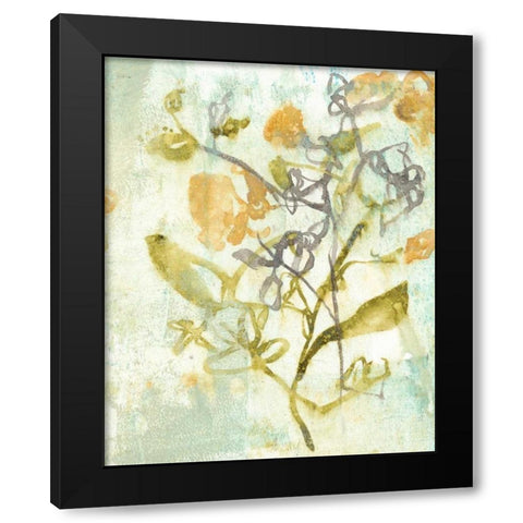 Washed Floral II Black Modern Wood Framed Art Print with Double Matting by Goldberger, Jennifer