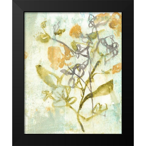 Washed Floral II Black Modern Wood Framed Art Print by Goldberger, Jennifer