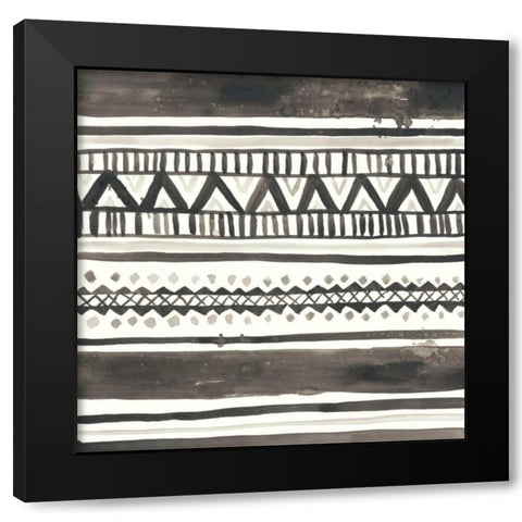 Tribal Echo I Black Modern Wood Framed Art Print with Double Matting by Vess, June Erica