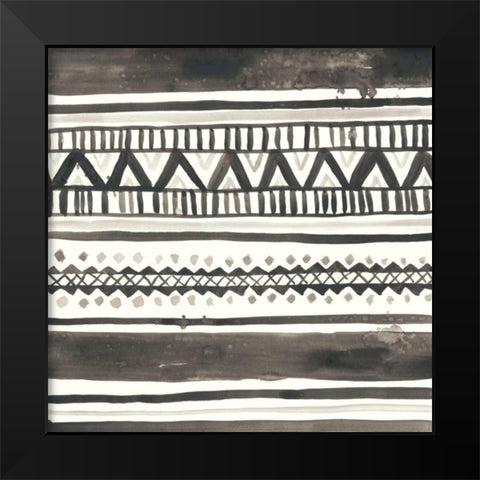 Tribal Echo I Black Modern Wood Framed Art Print by Vess, June Erica