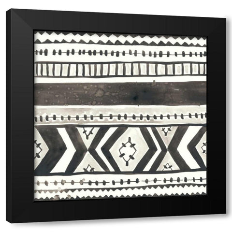 Tribal Echo II Black Modern Wood Framed Art Print with Double Matting by Vess, June Erica