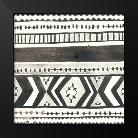 Tribal Echo II Black Modern Wood Framed Art Print by Vess, June Erica