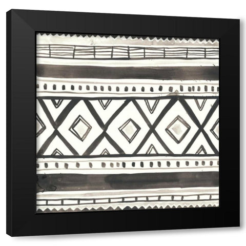 Tribal Echo III Black Modern Wood Framed Art Print with Double Matting by Vess, June Erica