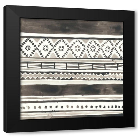 Tribal Echo IV Black Modern Wood Framed Art Print with Double Matting by Vess, June Erica