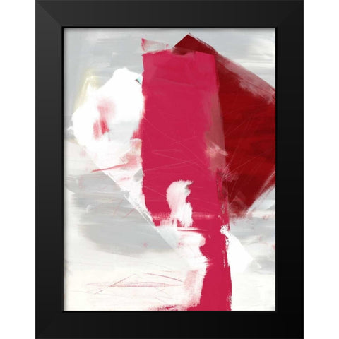 Magenta Abstract I Black Modern Wood Framed Art Print by Jasper, Sisa