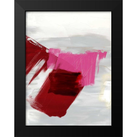 Magenta Abstract II Black Modern Wood Framed Art Print by Jasper, Sisa
