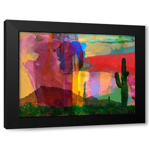 Mesa Abstract Black Modern Wood Framed Art Print with Double Matting by Jasper, Sisa