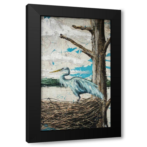 Midway Heron I Black Modern Wood Framed Art Print by Wickey, Allison