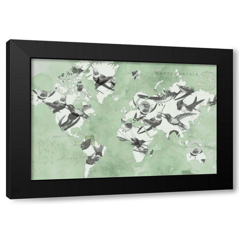 Migration of Birds Black Modern Wood Framed Art Print by Goldberger, Jennifer