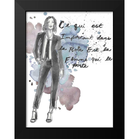 Fashion Quotes III Black Modern Wood Framed Art Print by McCavitt, Naomi