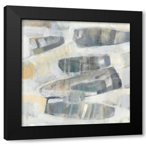 Grey Orbs I Black Modern Wood Framed Art Print by Goldberger, Jennifer