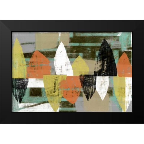 Shape Stack II Black Modern Wood Framed Art Print by Goldberger, Jennifer