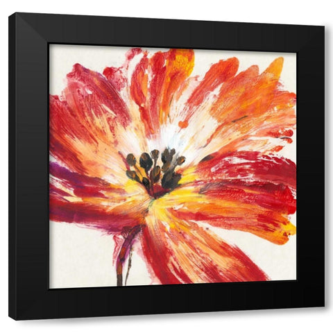 Fleur Rouge I Black Modern Wood Framed Art Print by OToole, Tim
