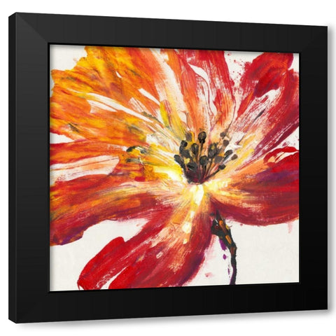 Fleur Rouge II Black Modern Wood Framed Art Print by OToole, Tim