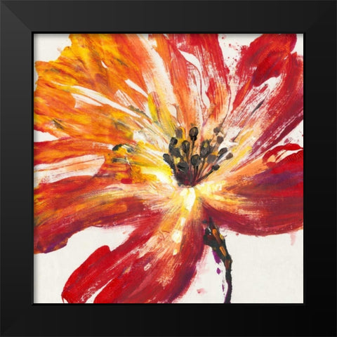 Fleur Rouge II Black Modern Wood Framed Art Print by OToole, Tim