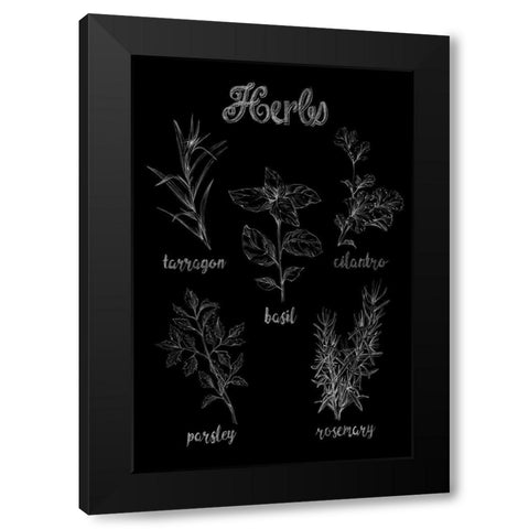 Herb Varieties Black Modern Wood Framed Art Print by Harper, Ethan