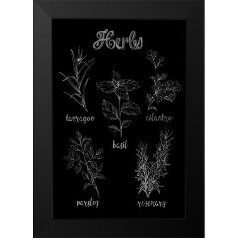 Herb Varieties Black Modern Wood Framed Art Print by Harper, Ethan