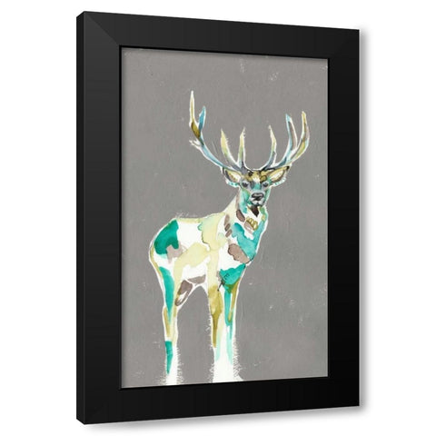 Solitary Deer I Black Modern Wood Framed Art Print by Goldberger, Jennifer