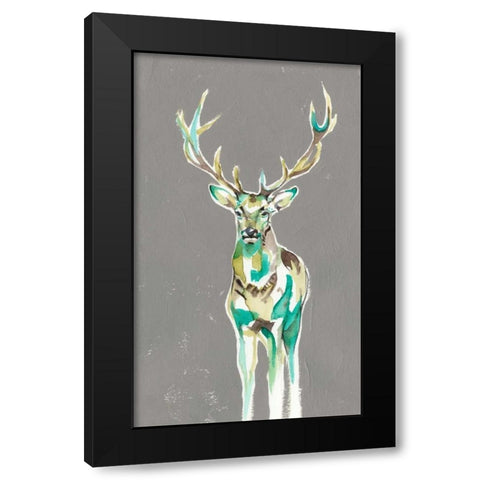 Solitary Deer II Black Modern Wood Framed Art Print with Double Matting by Goldberger, Jennifer