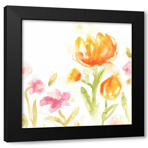 Floral Song II Black Modern Wood Framed Art Print by Vess, June Erica