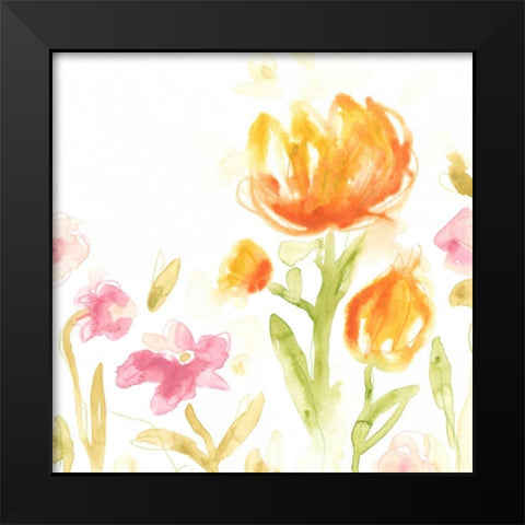 Floral Song II Black Modern Wood Framed Art Print by Vess, June Erica