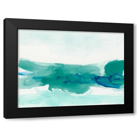 Teal Coast II Black Modern Wood Framed Art Print with Double Matting by Vess, June Erica
